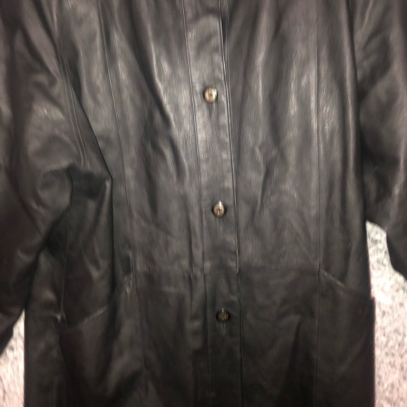 - Women’s Full Length Genuine Black Leather  Coat Size M - Picture 13 of 14